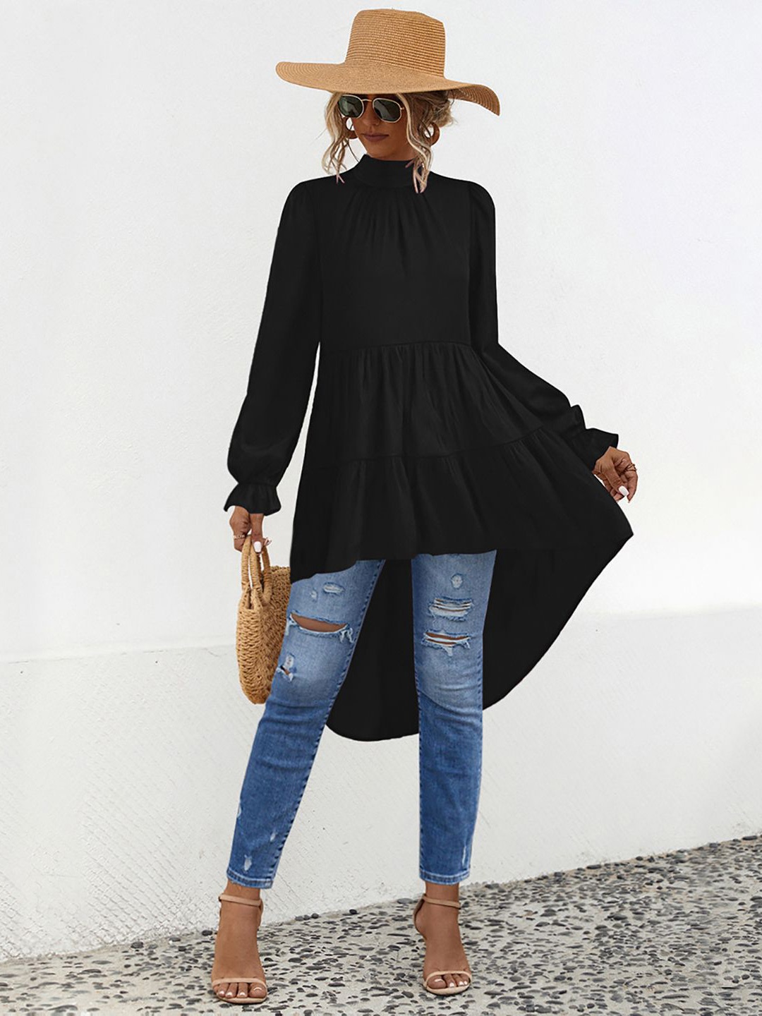 

StyleCast x Revolte Women Layered A-Line Midi Dress, Black