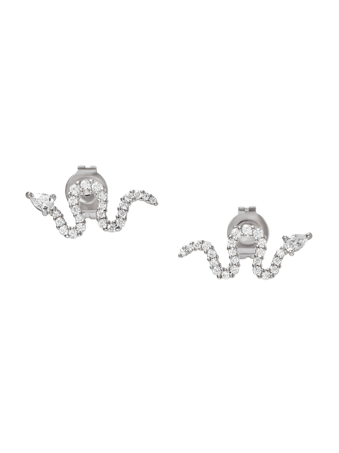 

Emporio Armani Stone Studded Contemporary Studs, Silver