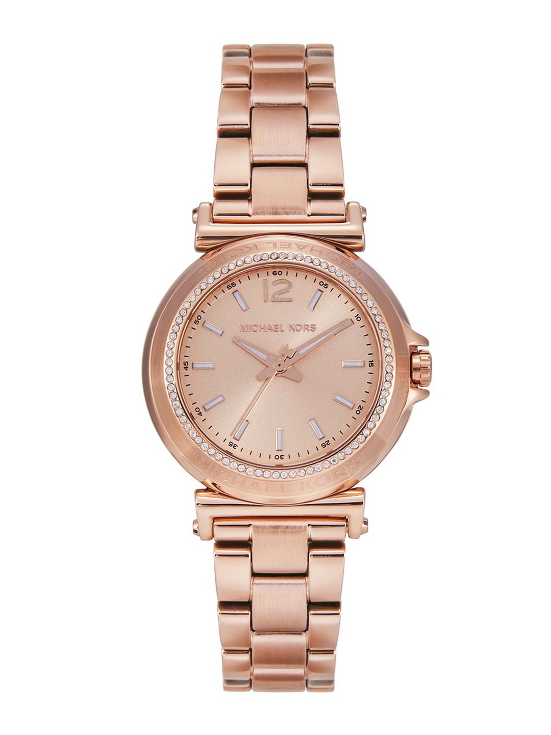 

Michael Kors Women Embellished Dial & Stainless Steel Straps Analogue Watch AK_MK7491, Rose gold