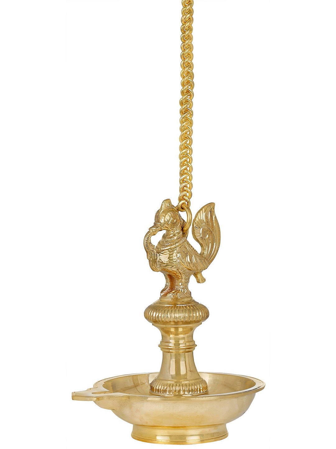 

Exotic India Gold-Toned Textured Hanging Brass Annam Diya