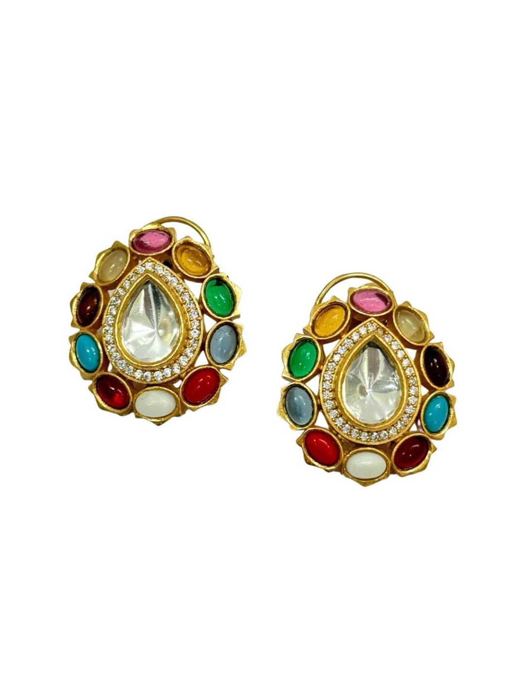 

The Jewellery Tale Gold Plated Circular Drop Earrings