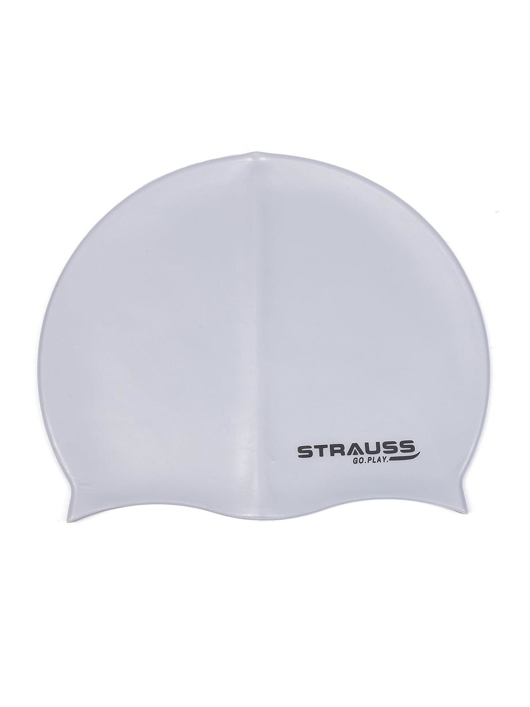

STRAUSS Silicone Swimming Cap with Ear Protector, Grey