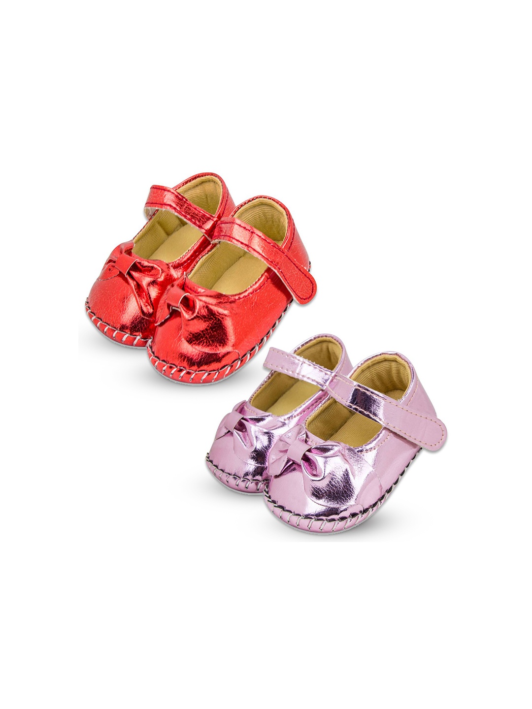 

BAESD Girls Pack Of 2 Booties With Bow, Red
