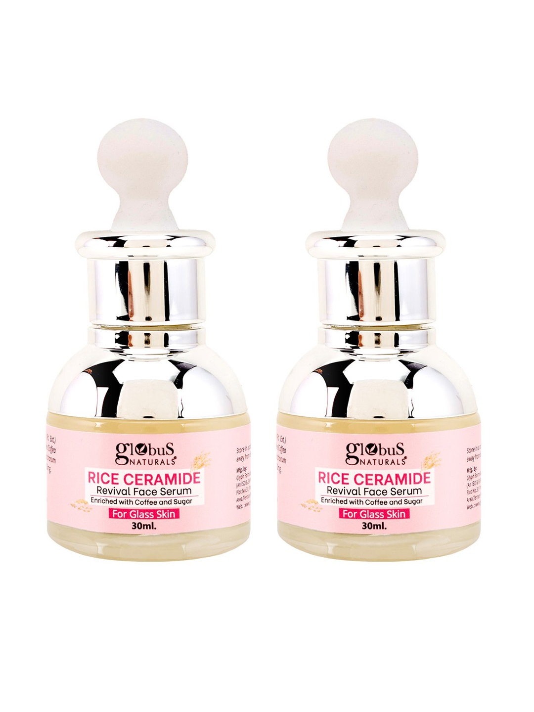 

Globus naturals Set Of 2 Rice Ceramide Revival Face Serum -30ml Each, Pink