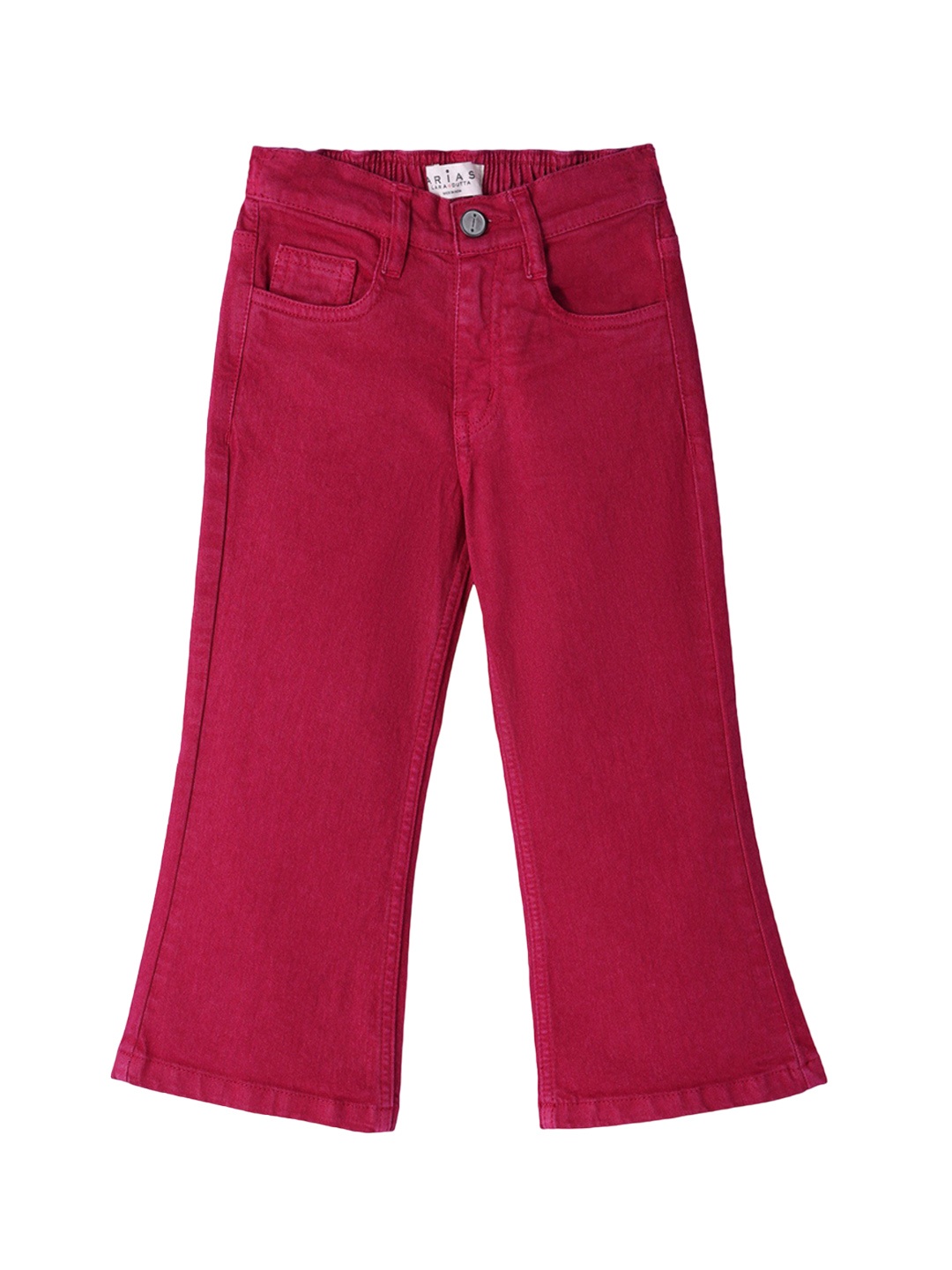 

ARIAS By LARA DUTTA Girls Flared Mid-Rise Low Distress Jeans, Fuchsia