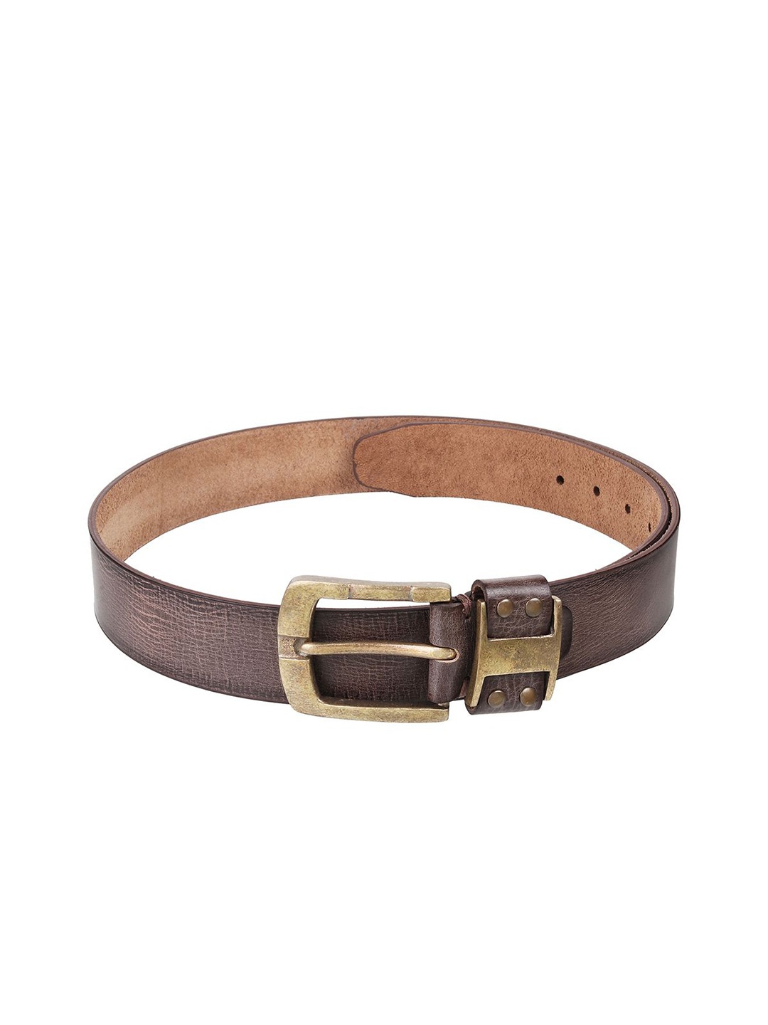 

Metro Men Textured Tang Closure Leather Belt, Brown