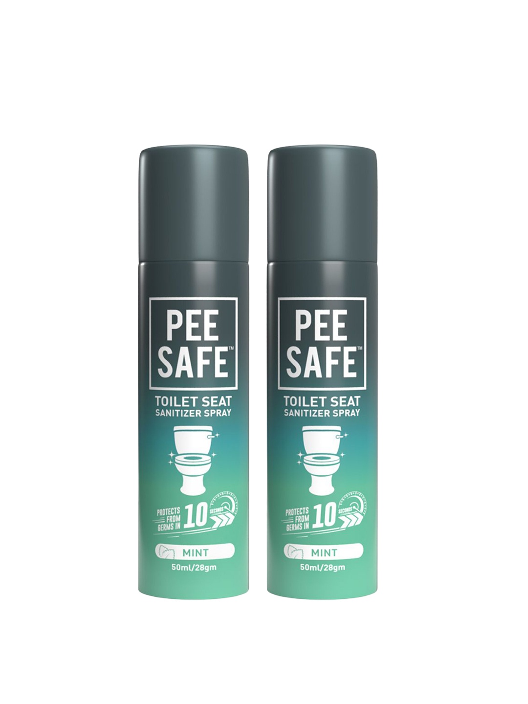 

PEESAFE Set Of 2 Toilet Seat Sanitizer Spray- 50 ml each, Green