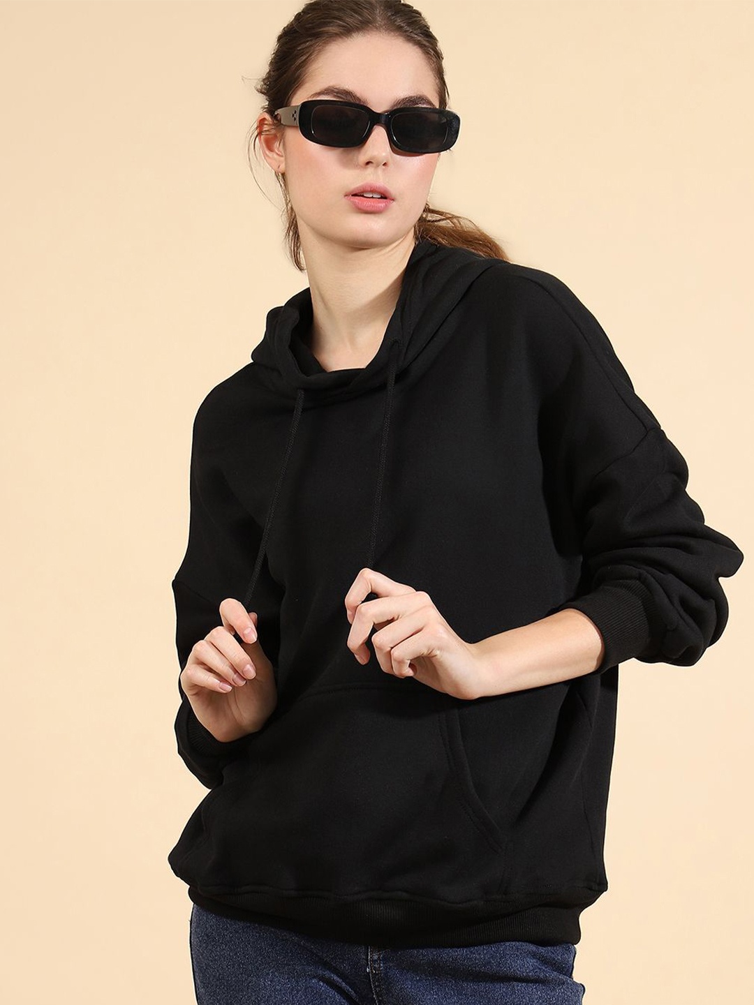 

UnaOne Women Hooded Sweatshirt, Black