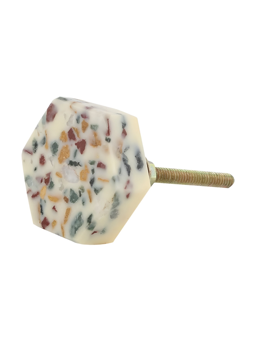 

Indianshelf Cream 4 Pieces Printed Hardware Drawer Knob