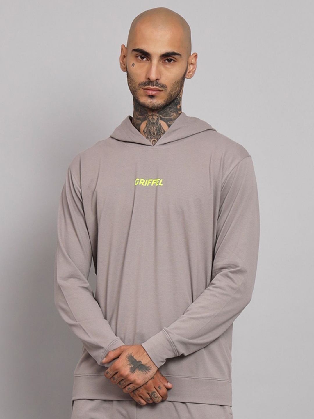 

GRIFFEL Men Cotton Sweatshirt, Grey