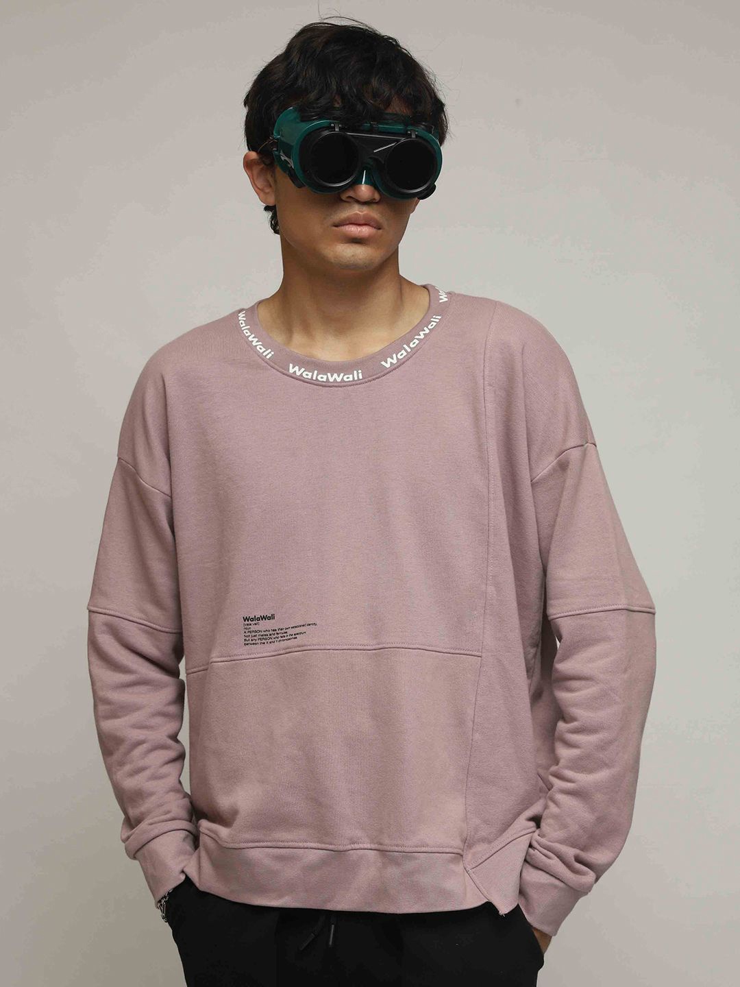 

WALAWALI Unisex Printed Sweatshirt, Peach