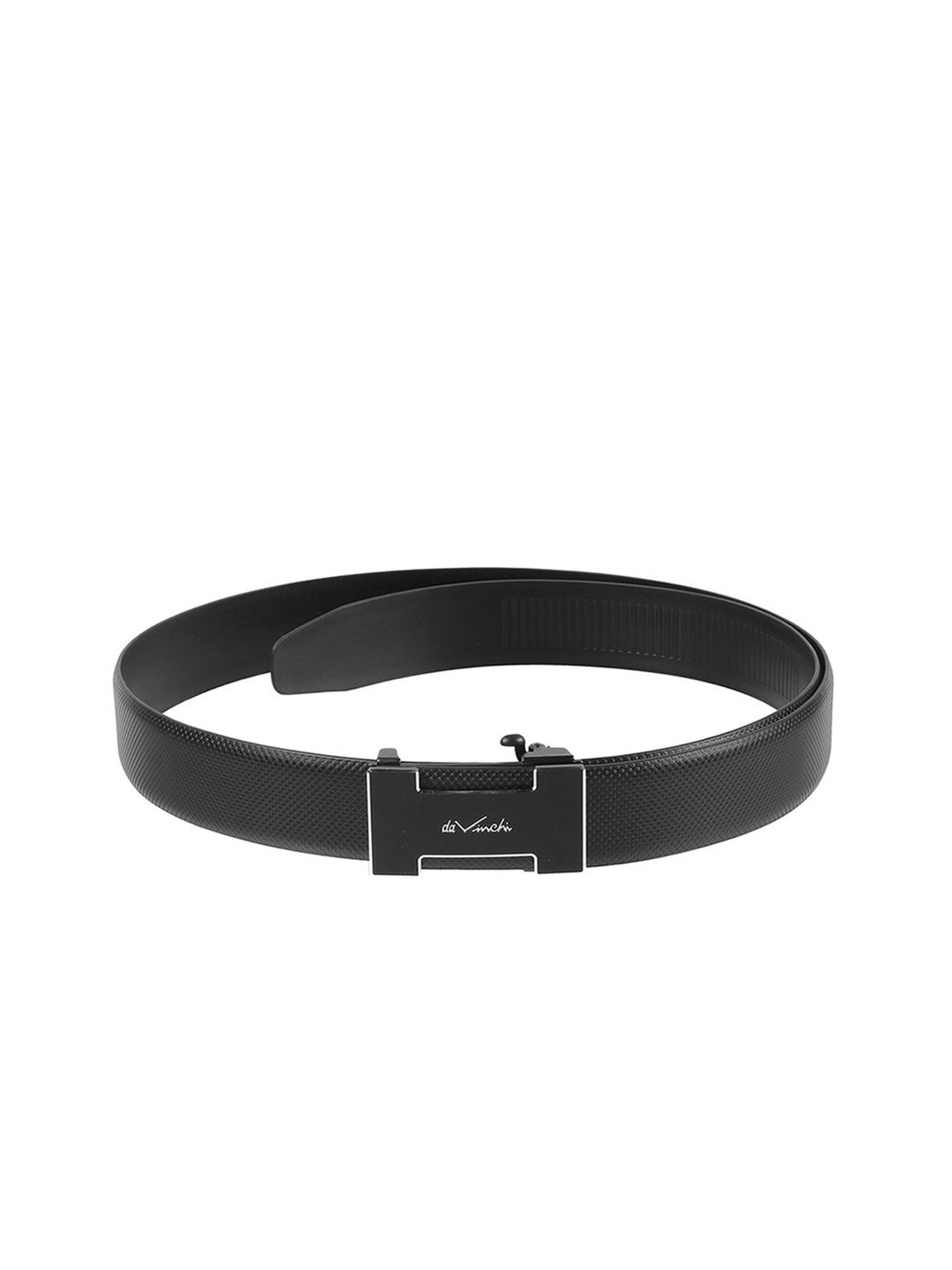 

Metro Men Textured Slider Buckle Closure Leather Belt, Black