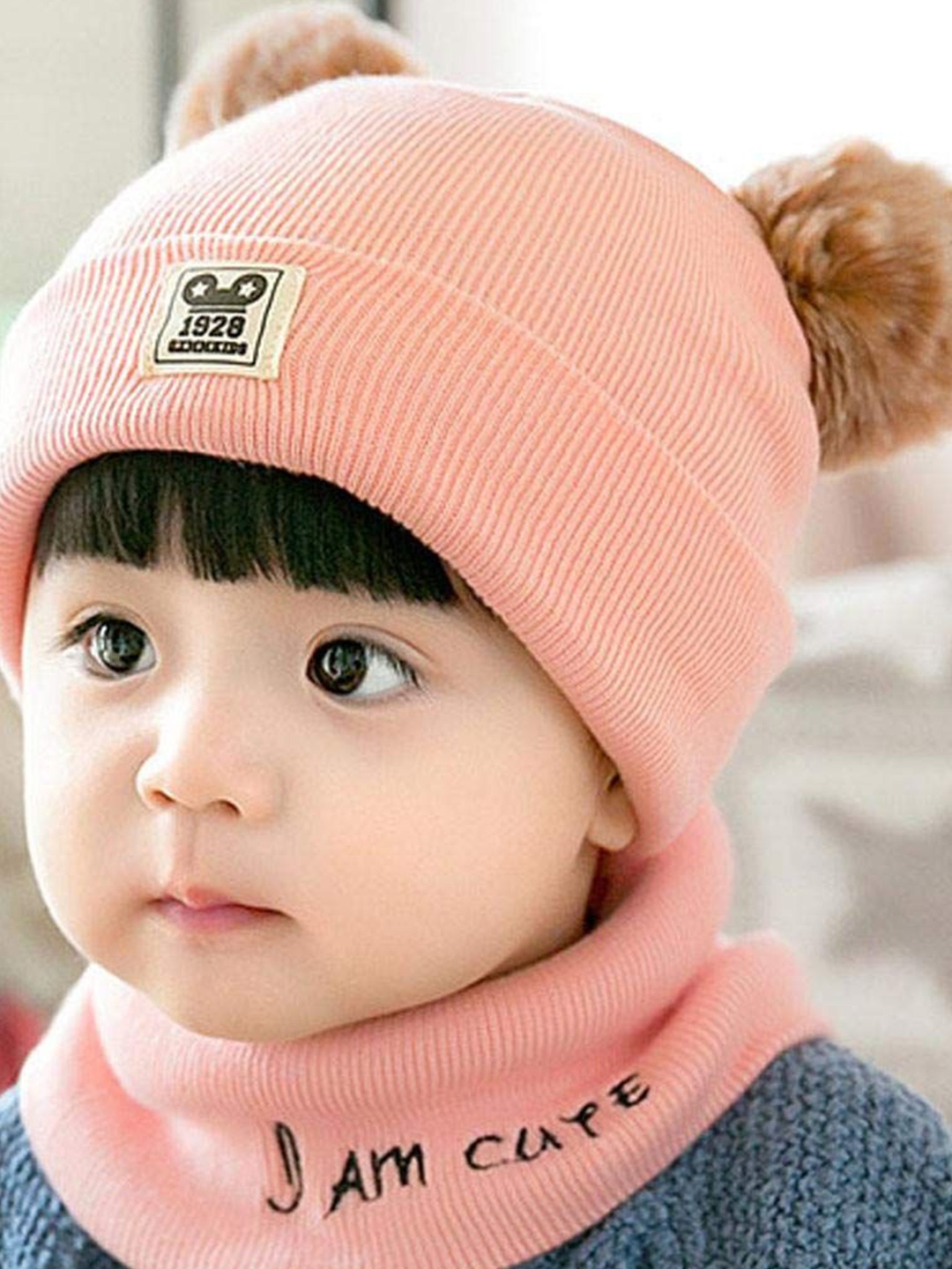 

SYGA Unisex Kids Solid Woollen Beanie, Pink