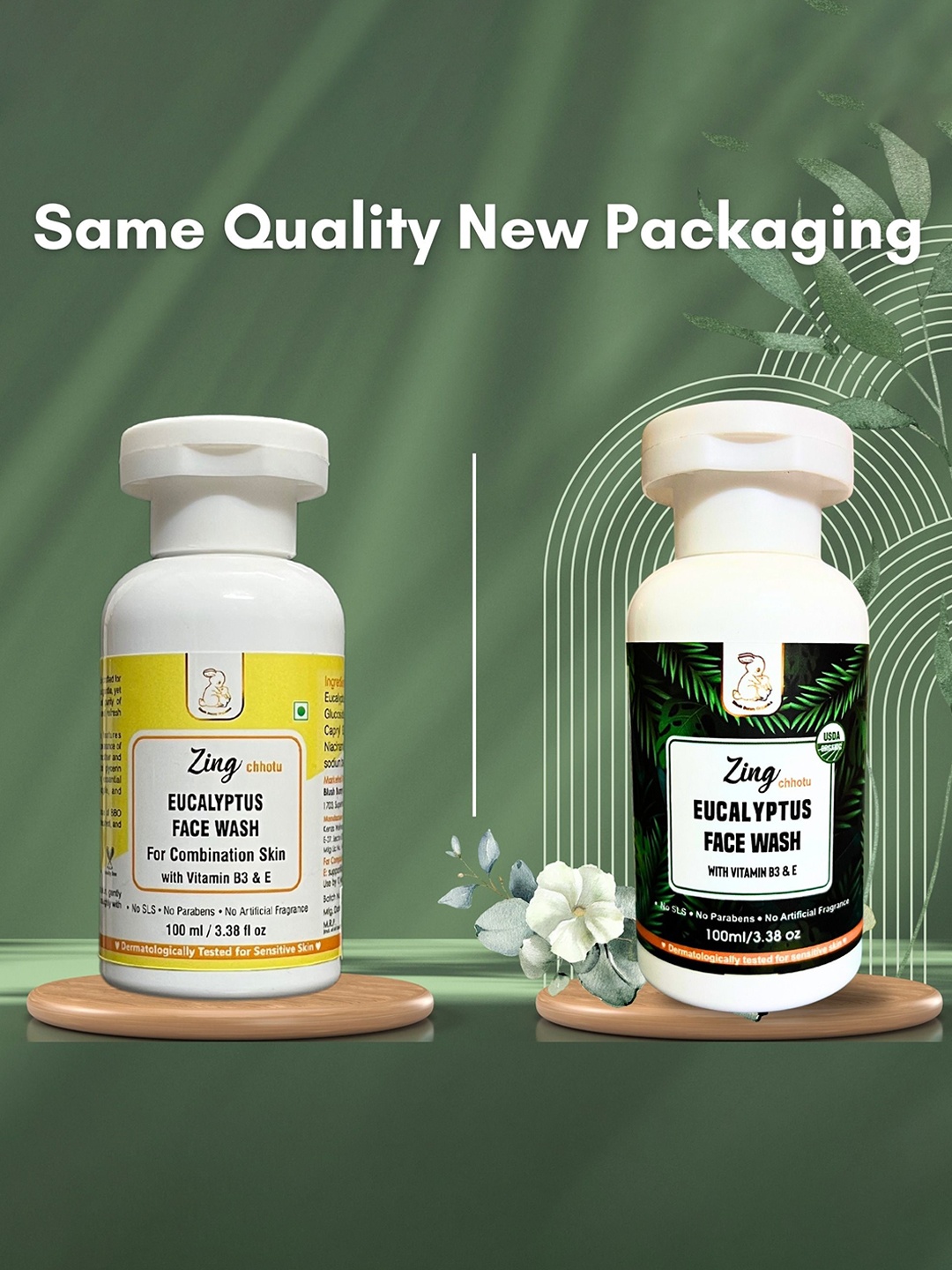 

Blush Bunny Organics Set Of 2 Zing Eucalyptus Face Wash With Vitamin B3 &E -100ml each, White