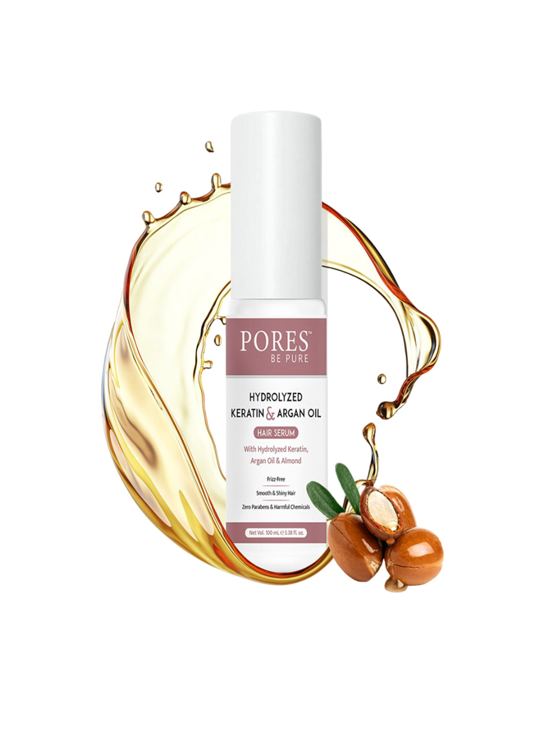

PORES Be Pure Hydrolyzed Keratin & Argan Oil Hair Serum - 100ml, White