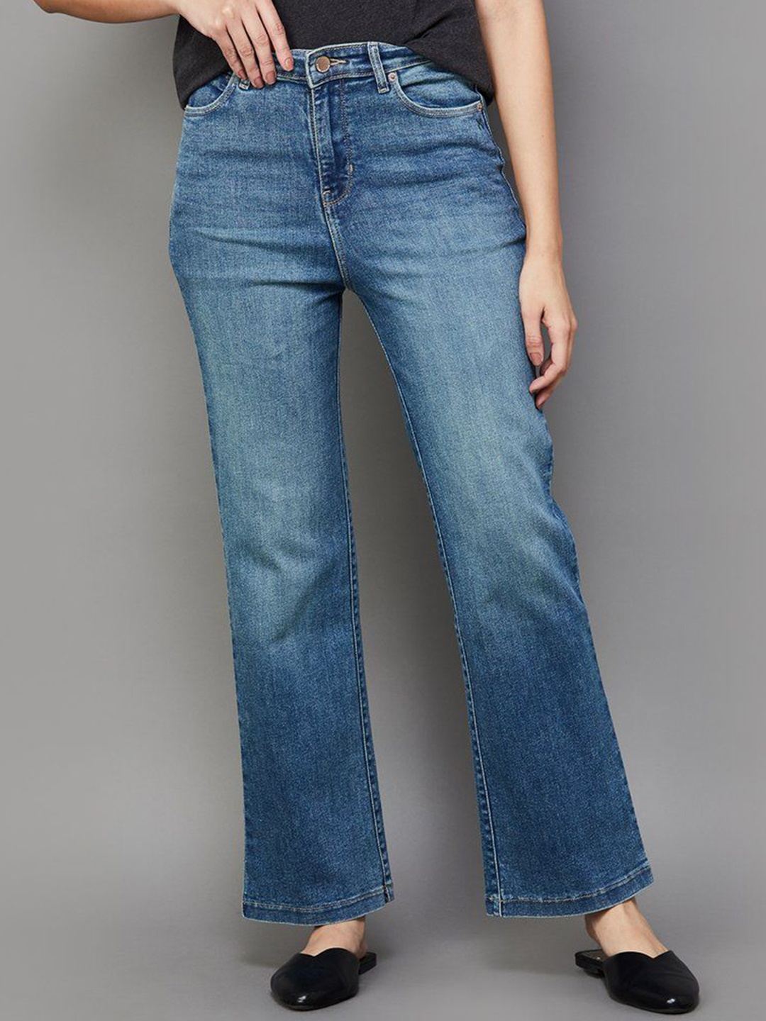 

Xpose Women Comfort Straight Fit High-Rise Stretchable Jeans, Blue