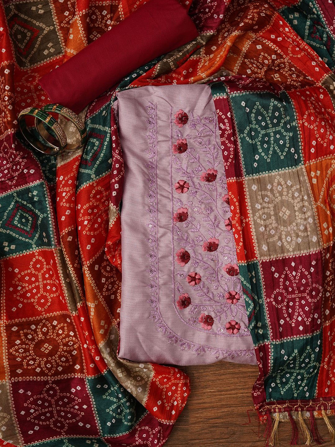 

Jaipur Kurti Unstitched Printed Pure Cotton Dress Material With Dupatta, Lavender