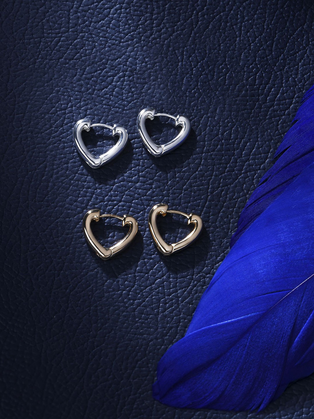 

Accessorize Set of 2 Triangular Hoop Earrings, Metallic