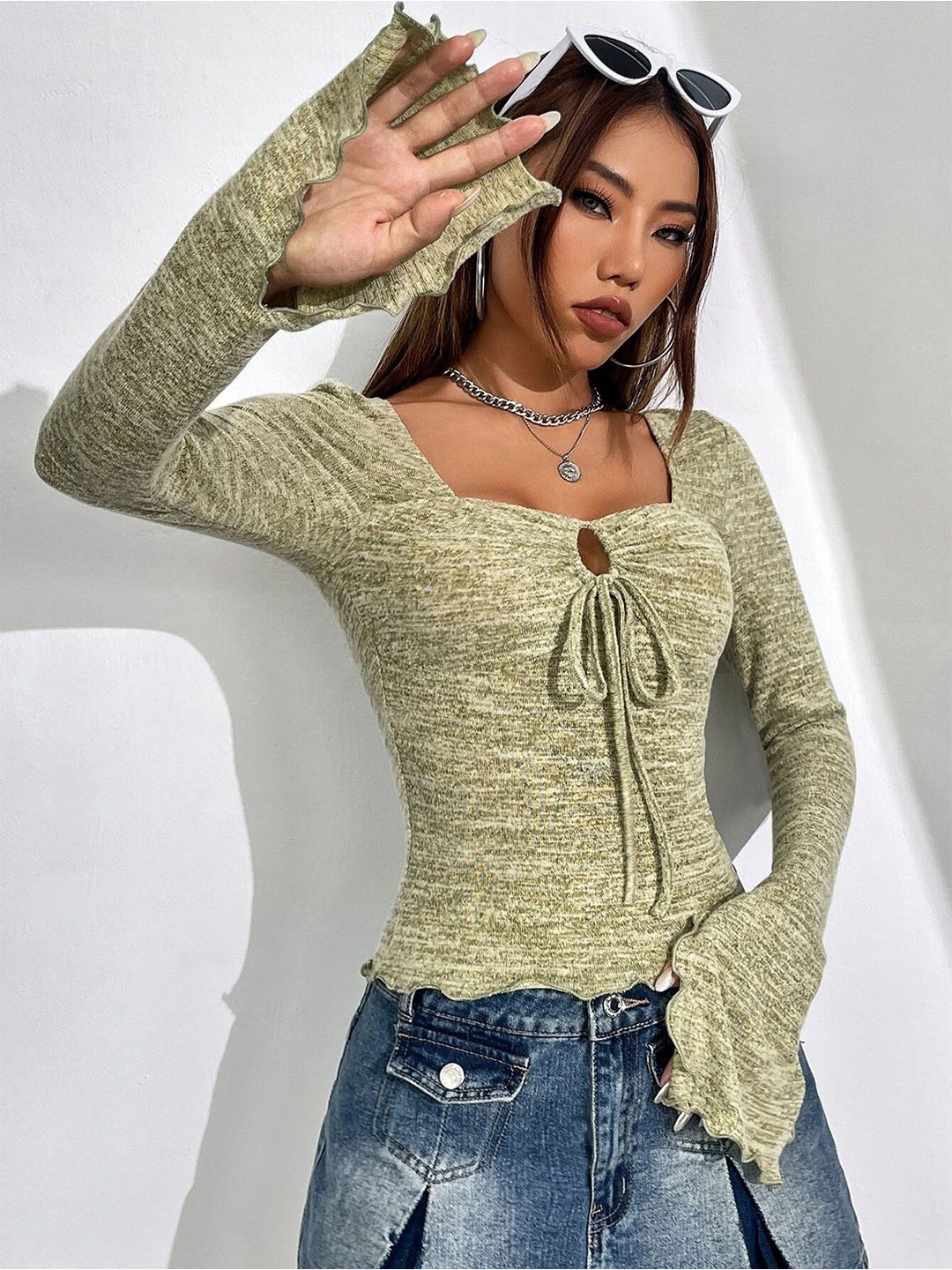 

StyleCast Women Solid Square Neck Top, Multi