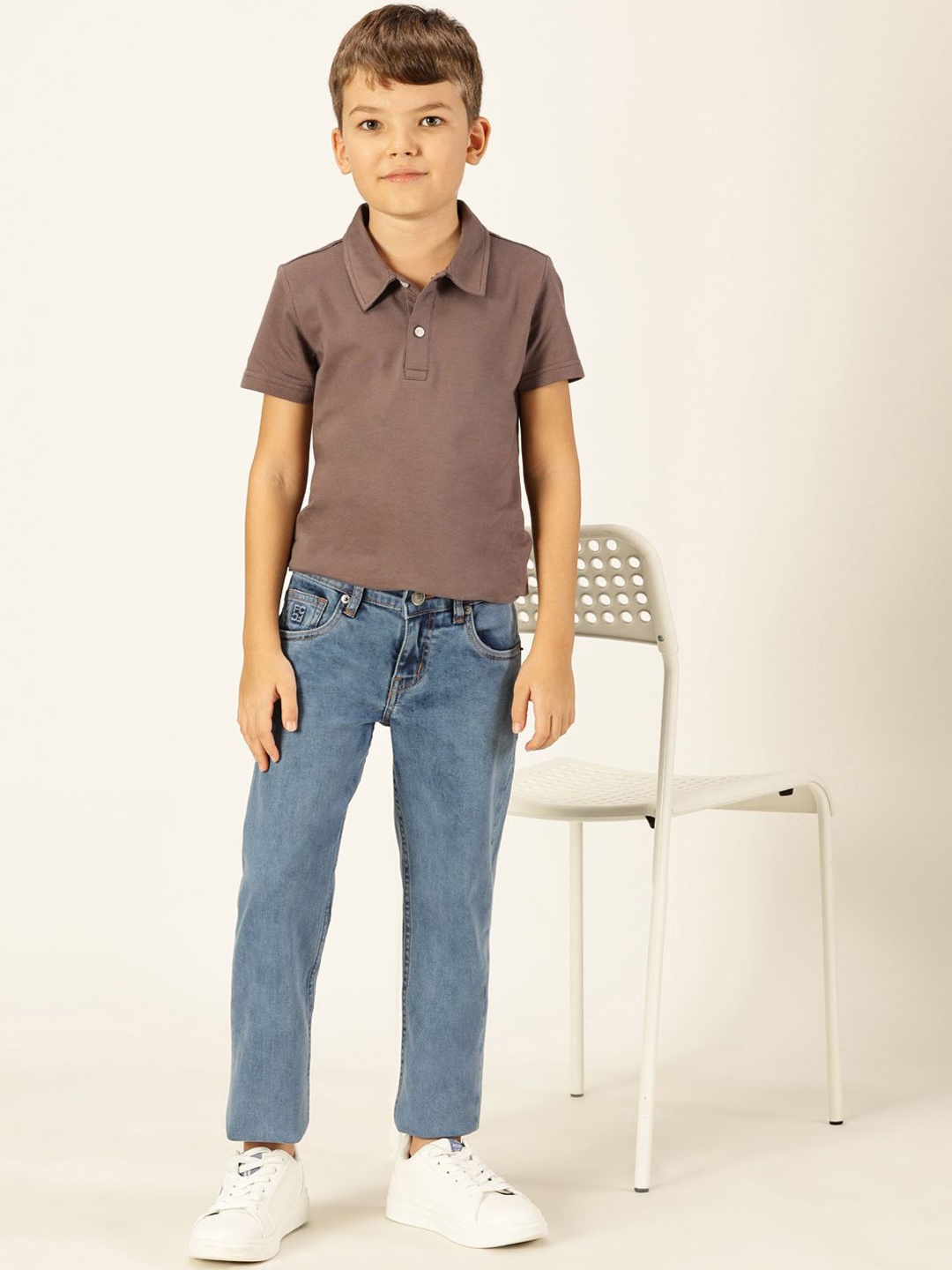 

French Connection Boys Cotton Smart Tapered Fit Mid-Rise Stretchable Jeans, Blue