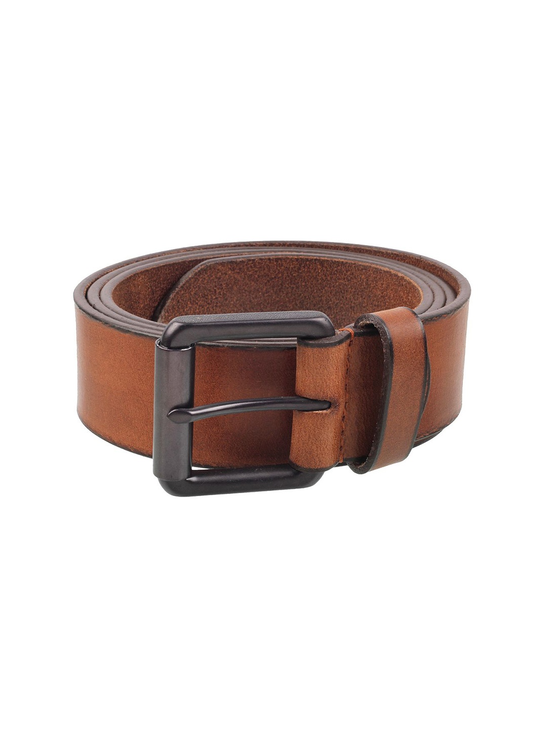 

Mochi Men Textured Tang Closure Leather Belt, Tan