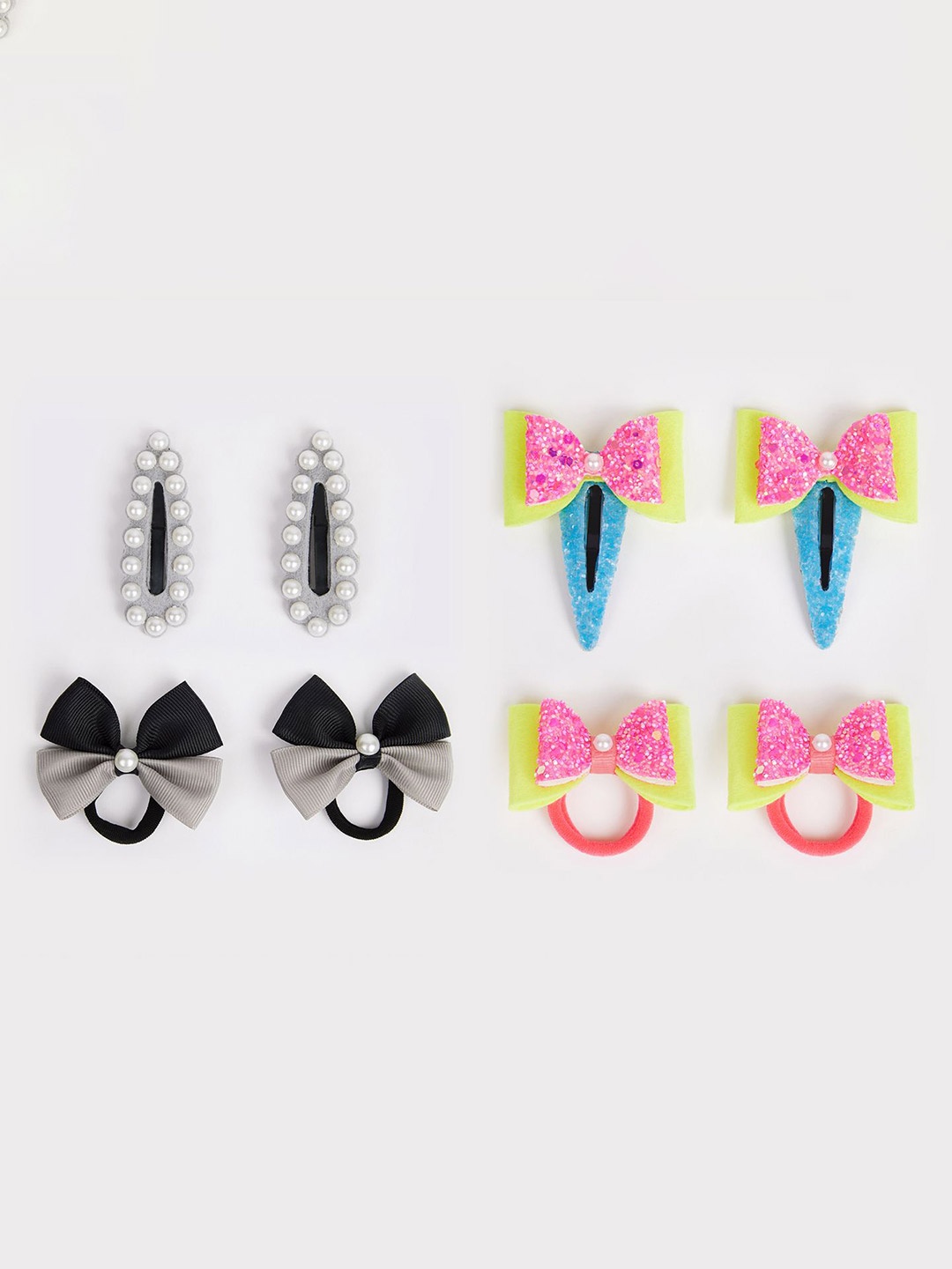 

RIBBON CANDY Set Of 8 Girls Embellished Hair Accessory, Pink