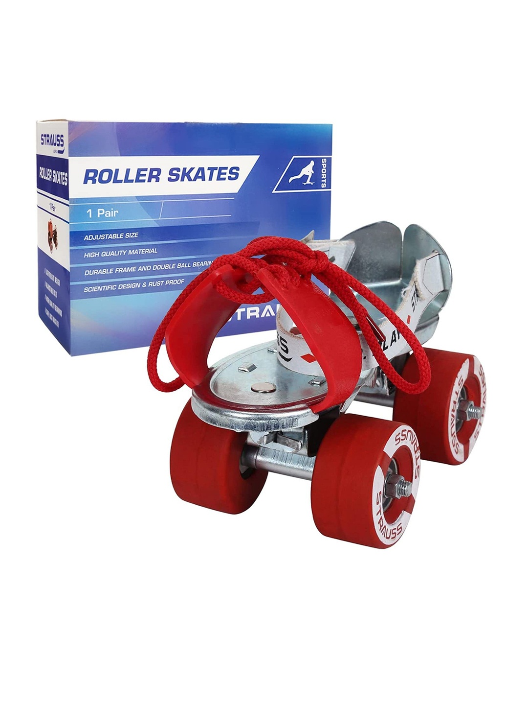 

STRAUSS Tenacity Ultra Durable Roller Skates, Red