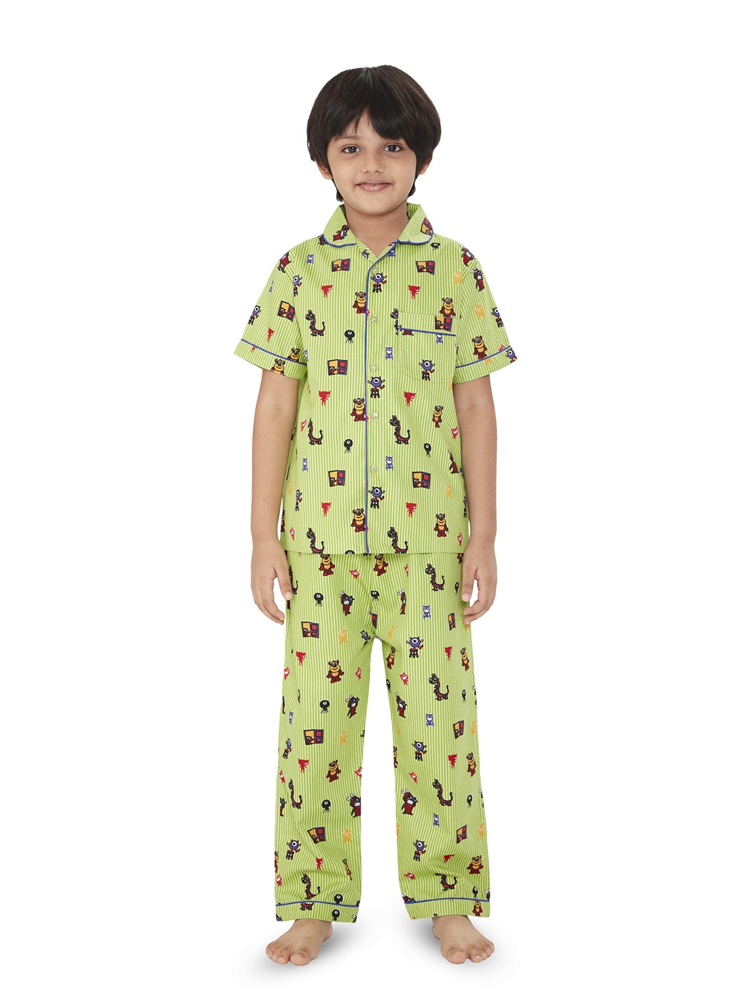 

Sleepy tots Printed Pure Cotton Night suit, Green