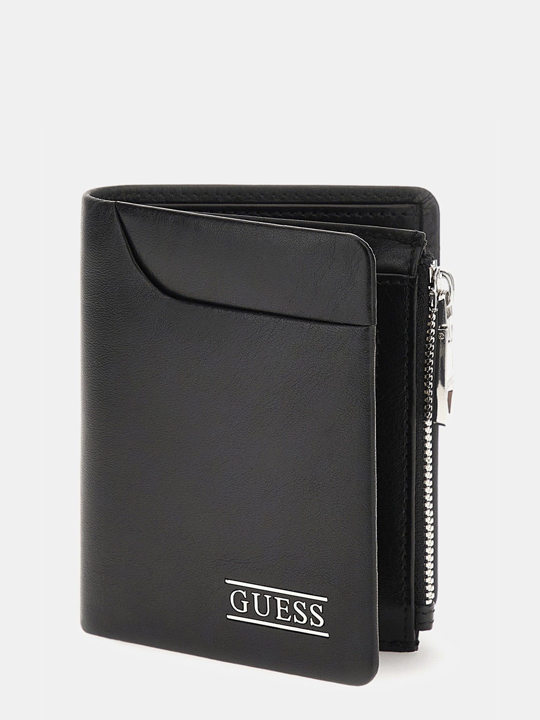 

GUESS Men Leather Two Fold Wallet, Black