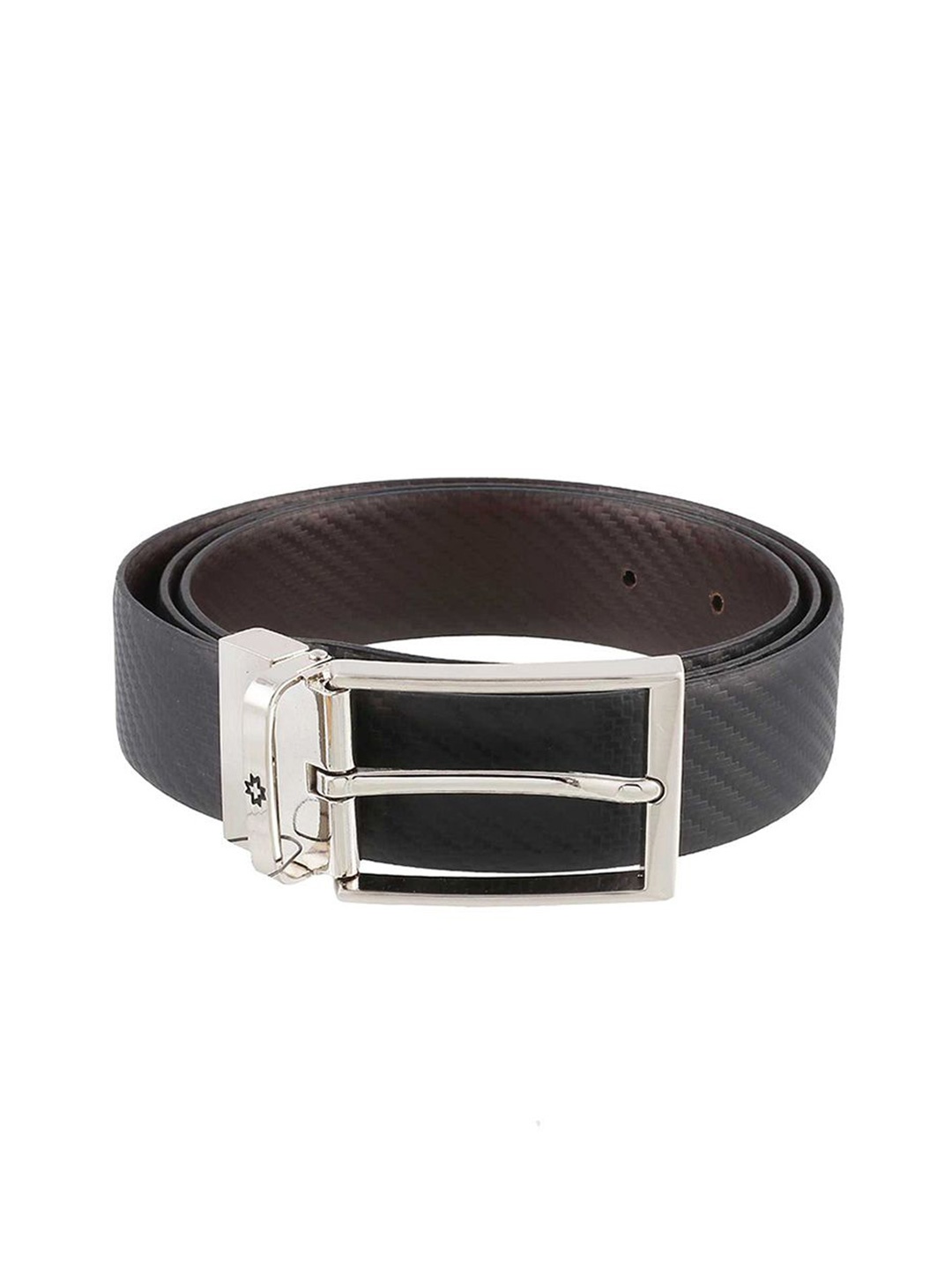 

Metro Men Textured Tang Closure Leather Reversible Belt, Black