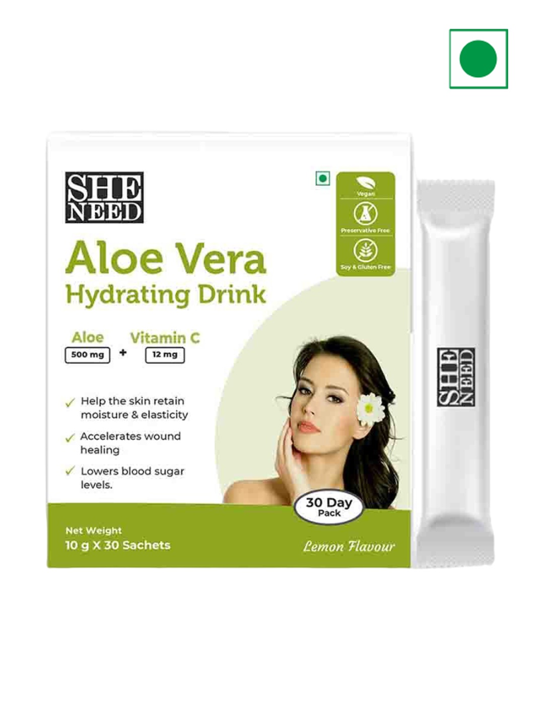 

SHENEED Aloevera Hydrating Drink - 30 Sachets, White