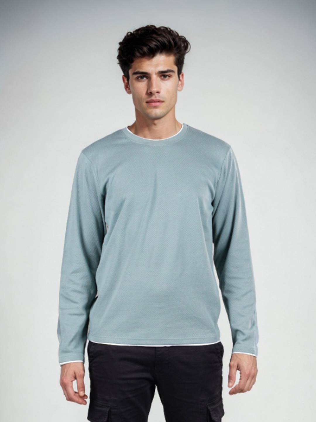 

Celio Men Solid Round Neck Cotton T-shirt, Green