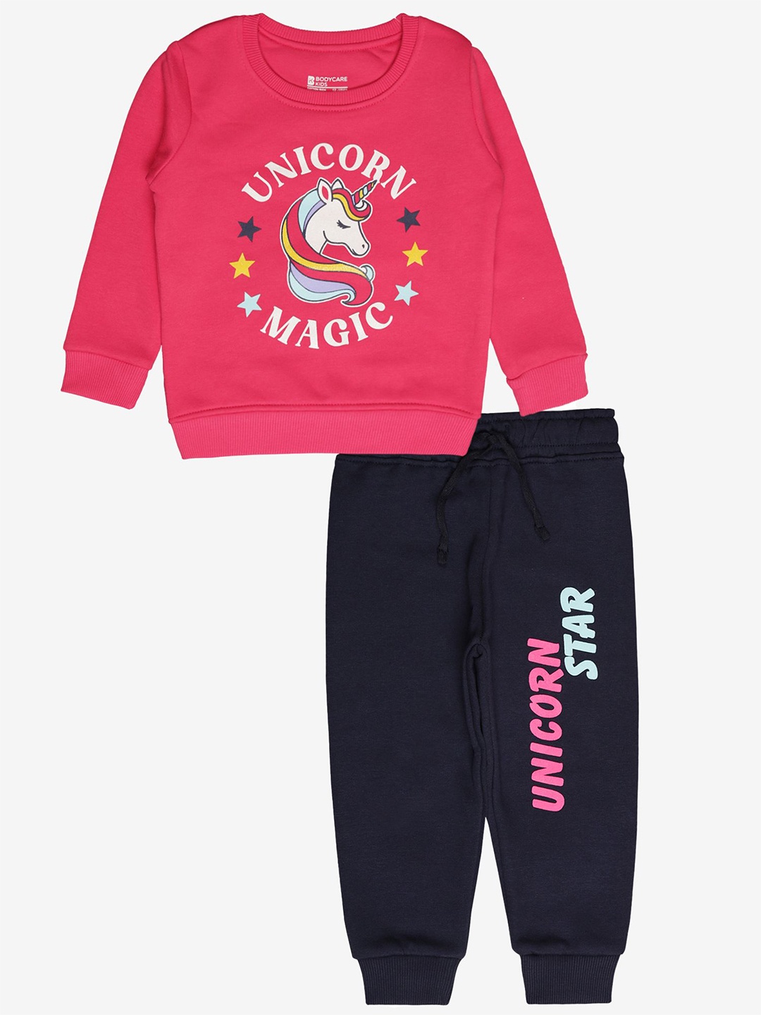 

Bodycare Kids Girls Unicorn Printed Sweatshirt With Joggers, Pink