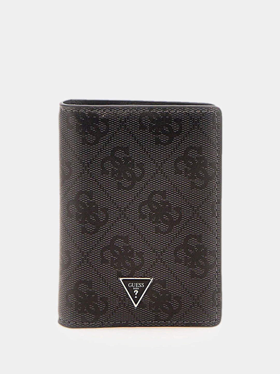 

GUESS Men Printed Leather Card Holder, Brown