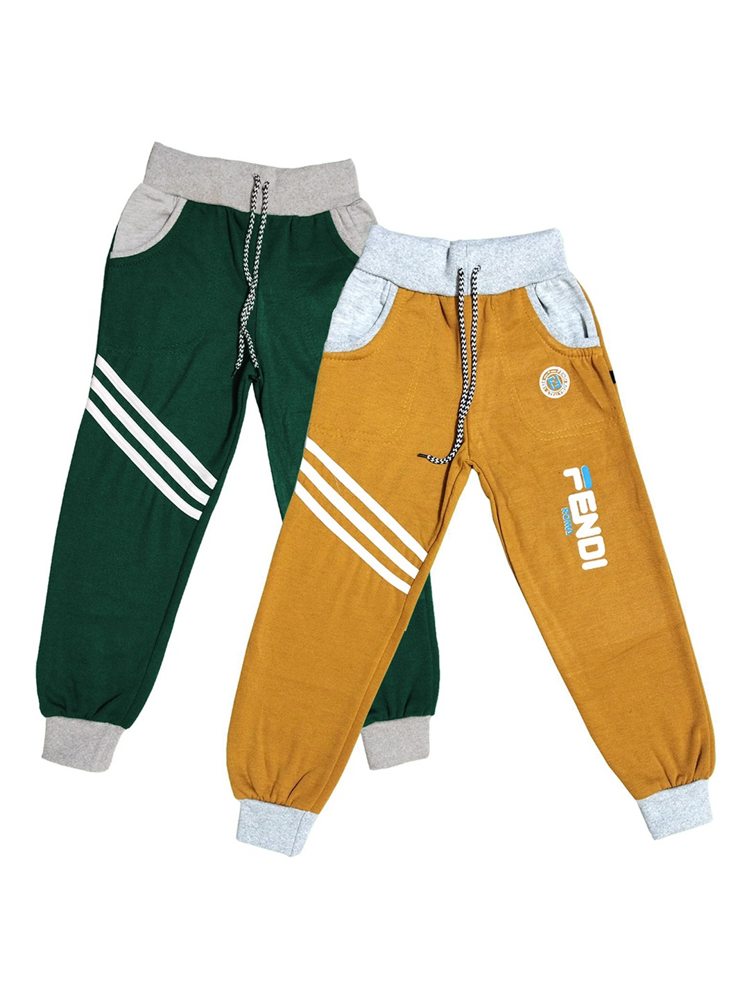 

BAESD Boys Pack Of 2 Printed Joggers, Green