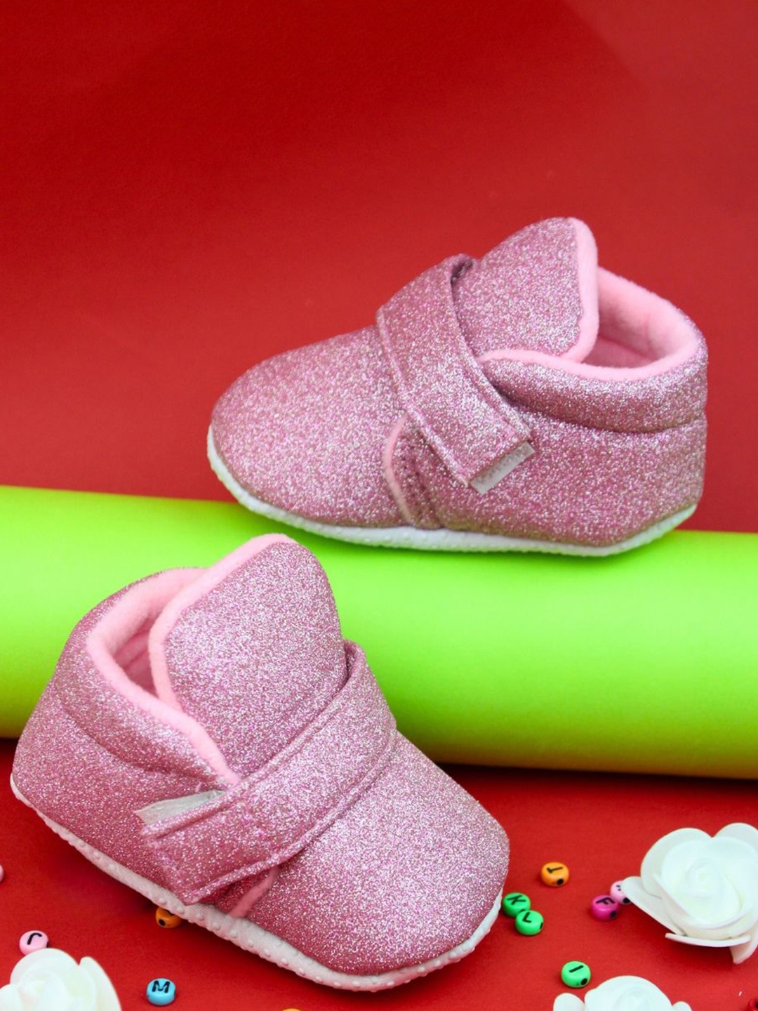 

NESKA MODA Unisex Kids Cotton Booties, Pink