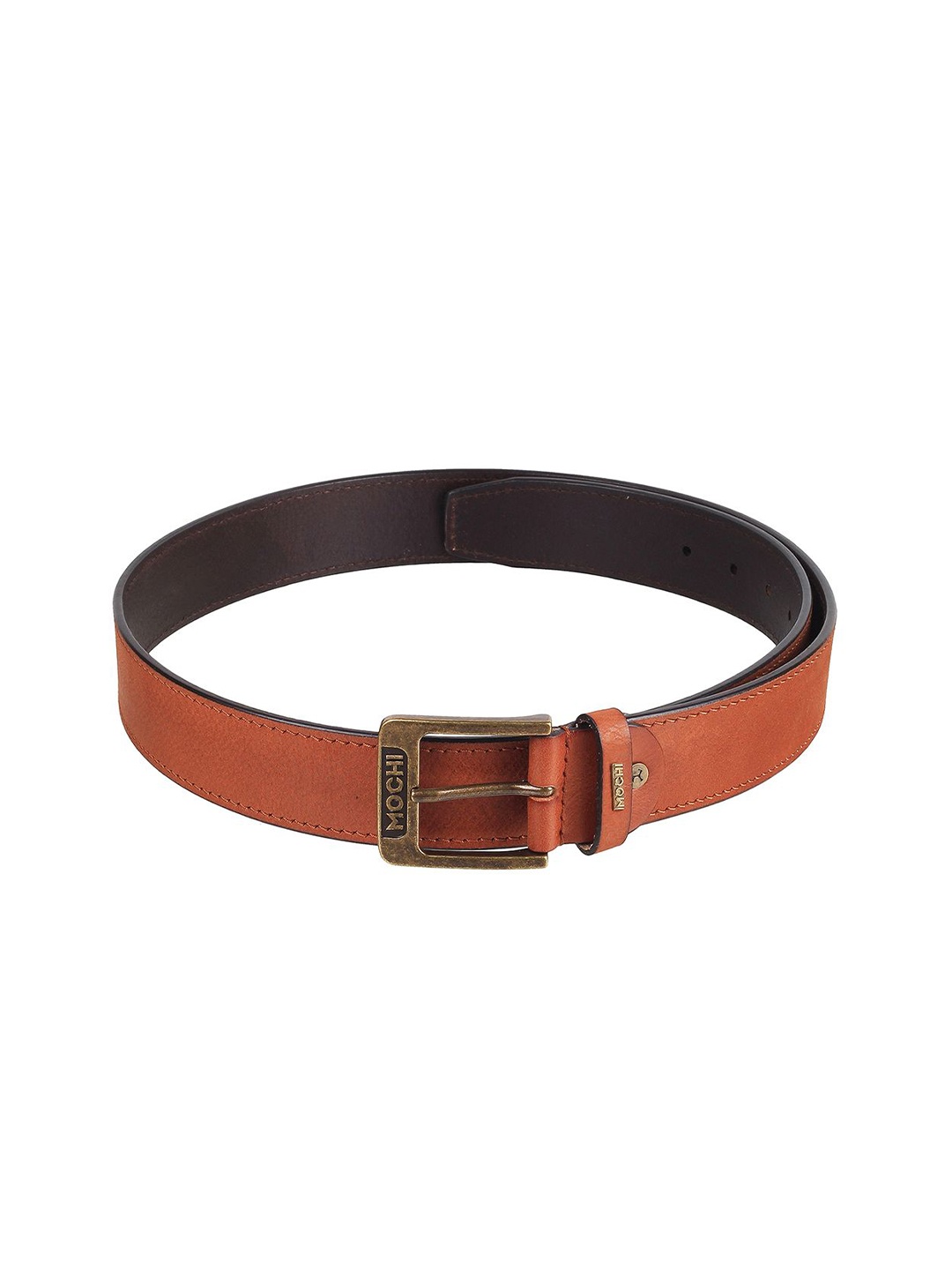 

Mochi Men Solid Tang Closure Leather Belt, Tan