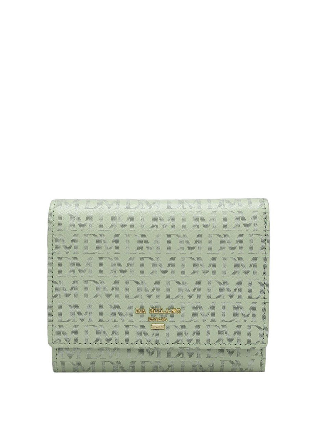 

Da Milano Women Textured Leather Three Fold Wallet, Green