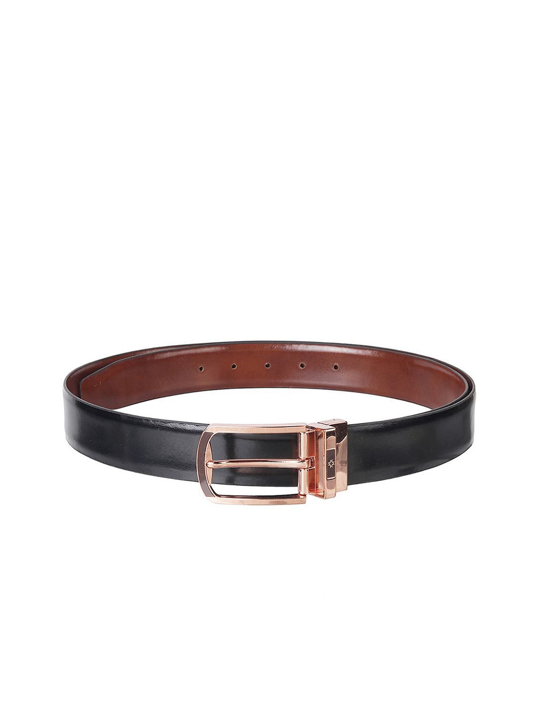 

Metro Men Textured Tang Closure Leather Reversible Belt, Black
