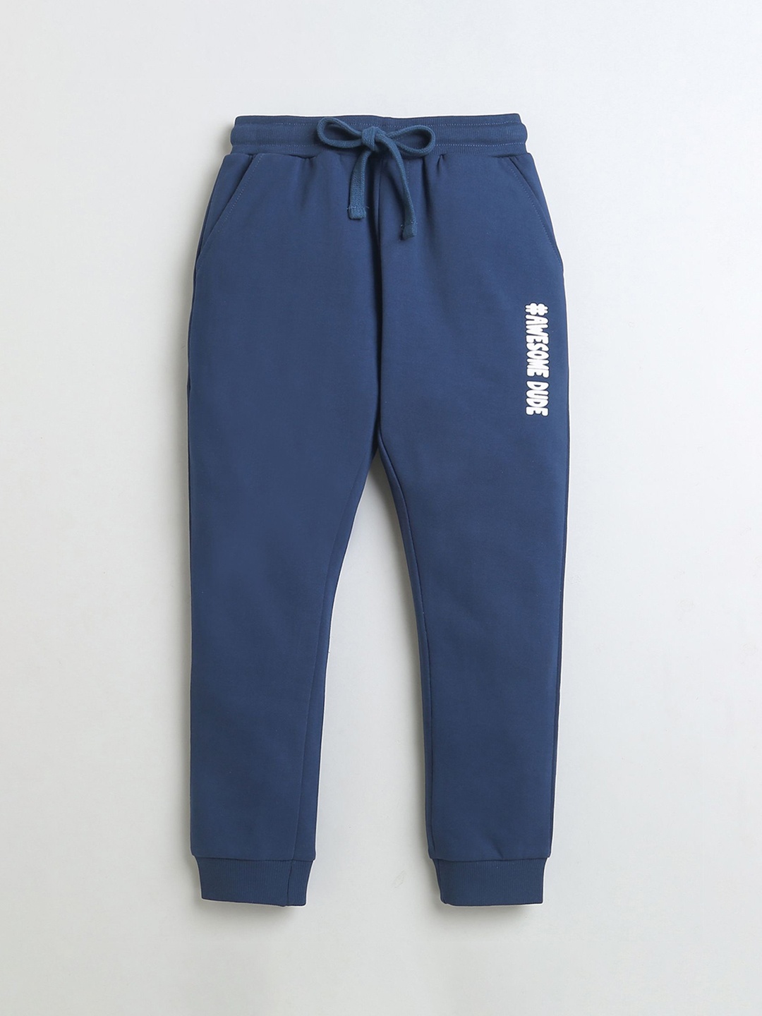 

BUMZEE Boys Cotton Mid-Rise Joggers, Blue