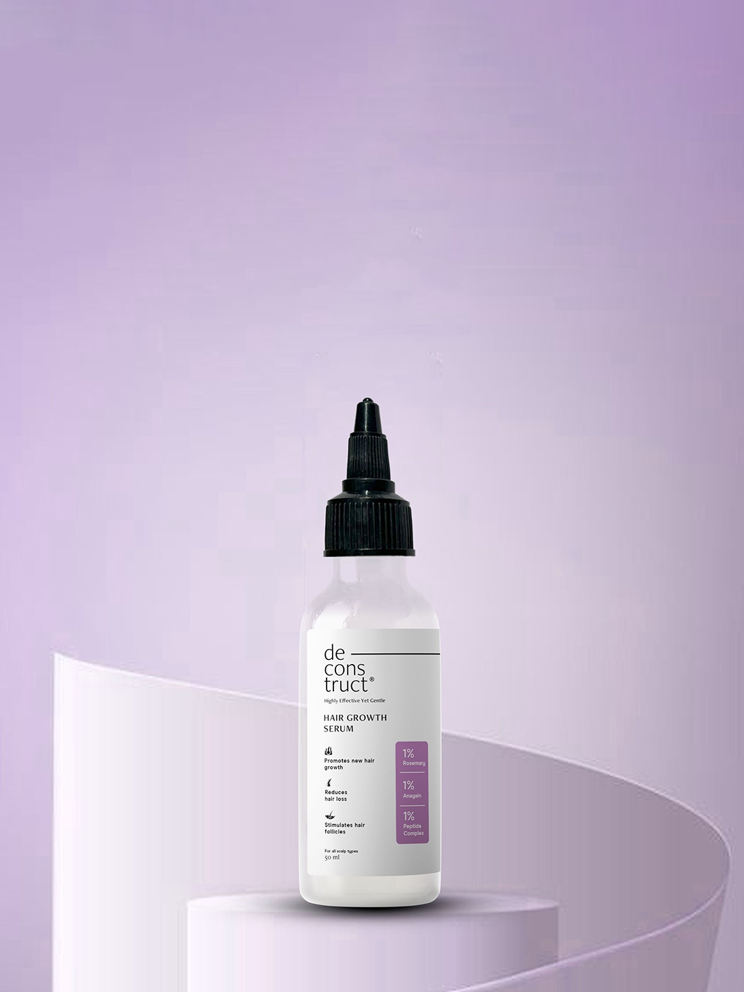 

deconstruct Hair Growth Serum With 1% Rosemary 1% Anagain & 1% Peptides Complex- 50ml, Purple