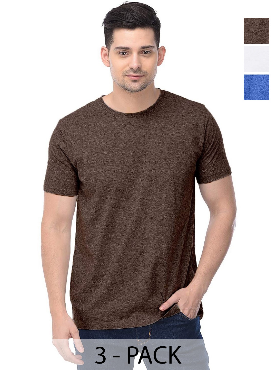 

COLOR CAPITAL Unisex Pack Of 3 Cotton T-Shirts, Na