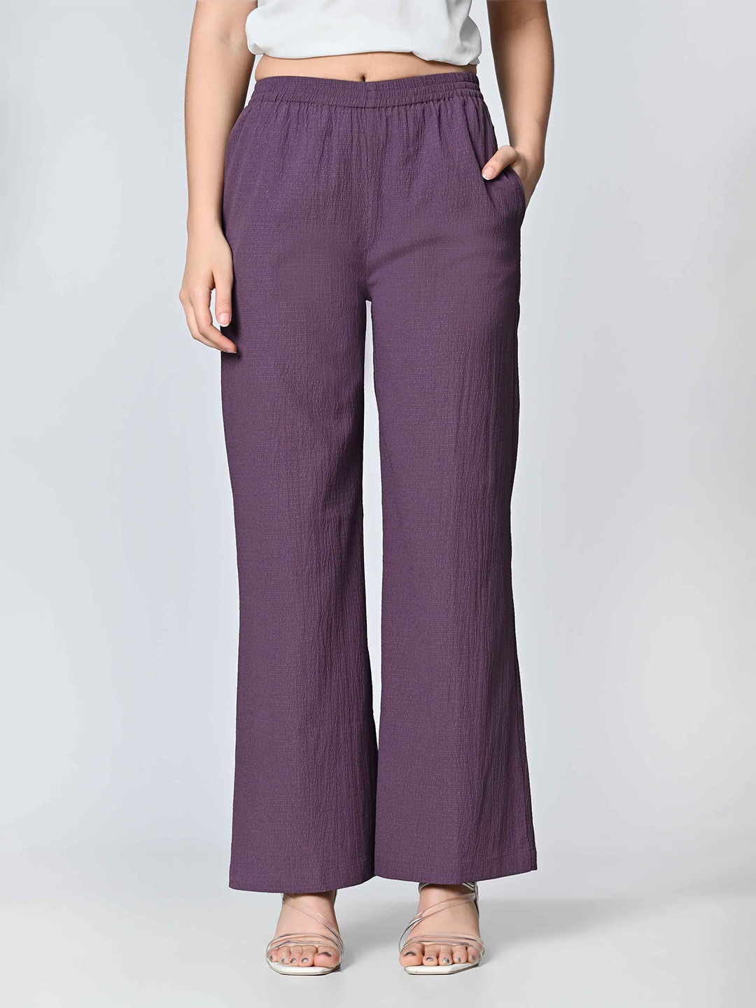 

BAESD Women Crepe Palazzos, Purple