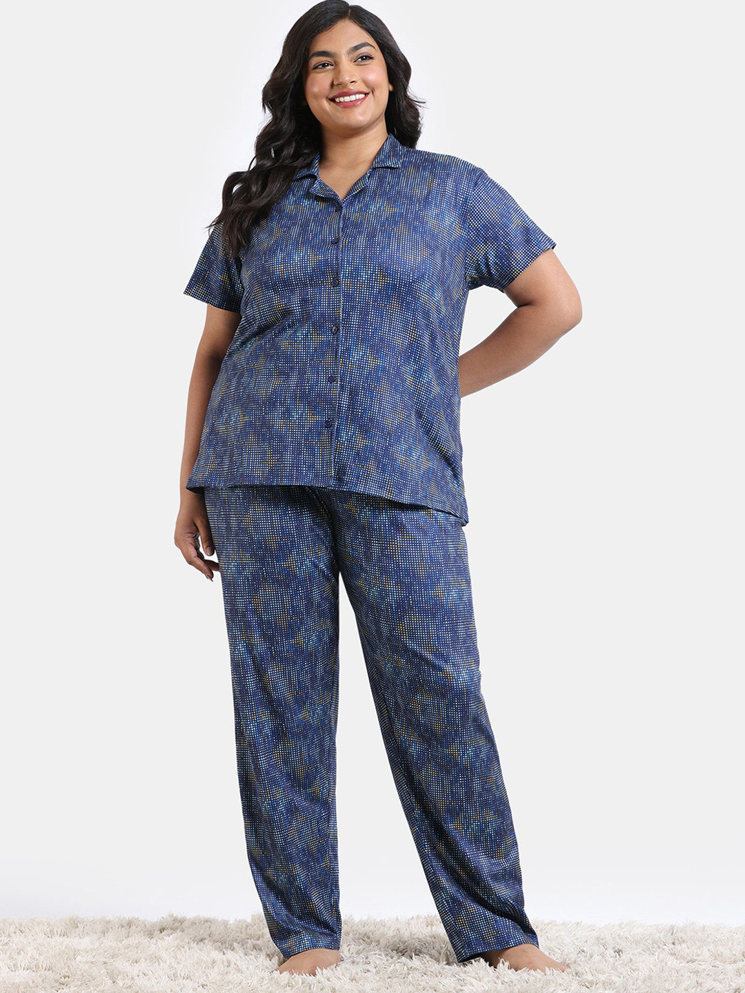 

Zivame Women Graphic Printed Night suit, Blue