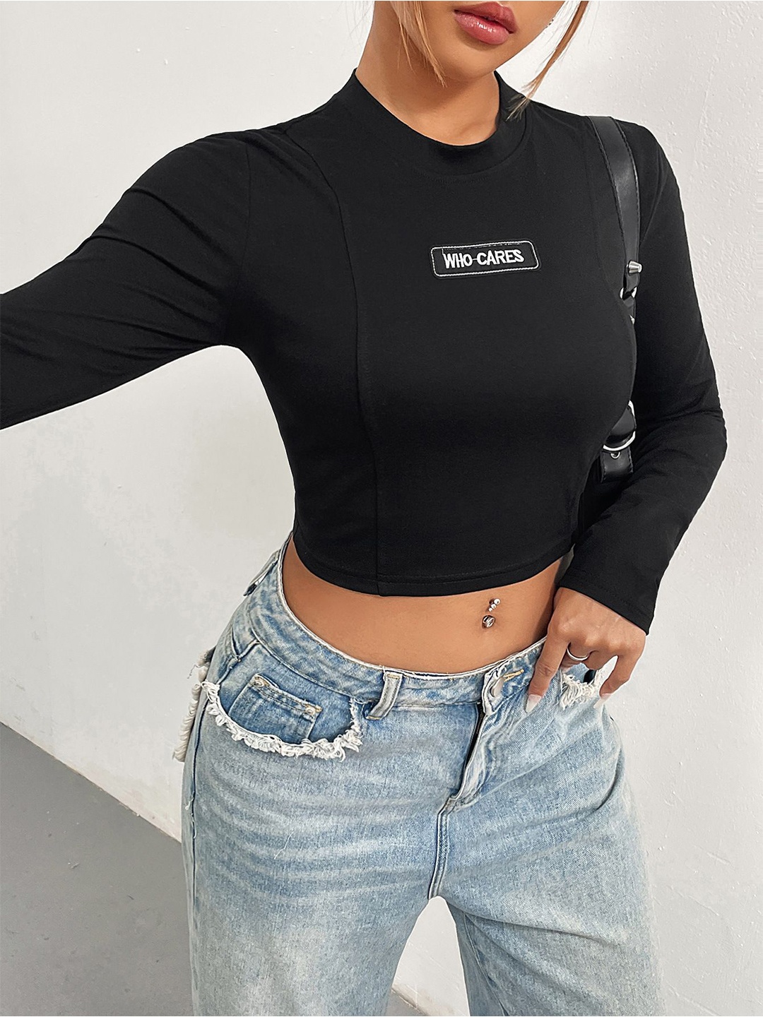 

StyleCast Women Graphic Printed Round Neck Top, Black