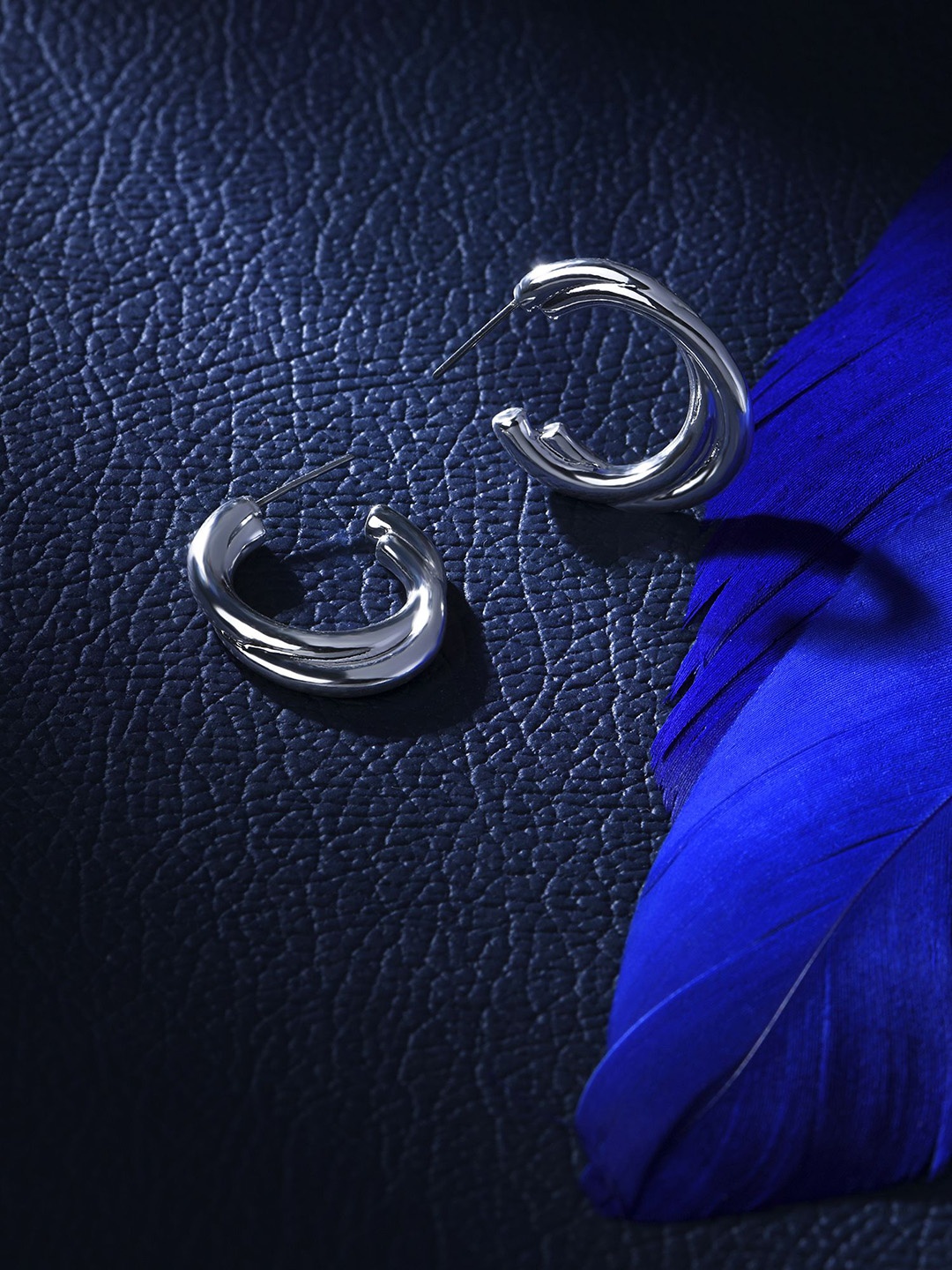 

Accessorize Chunky Twist Circular Half Hoop Earrings, Silver