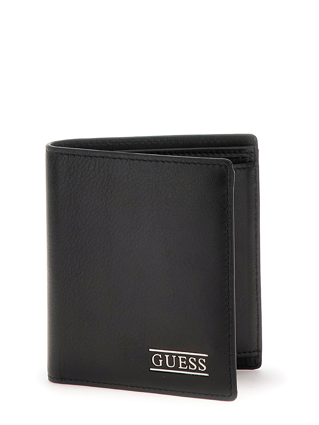 

GUESS Men Leather Two Fold Wallet, Black