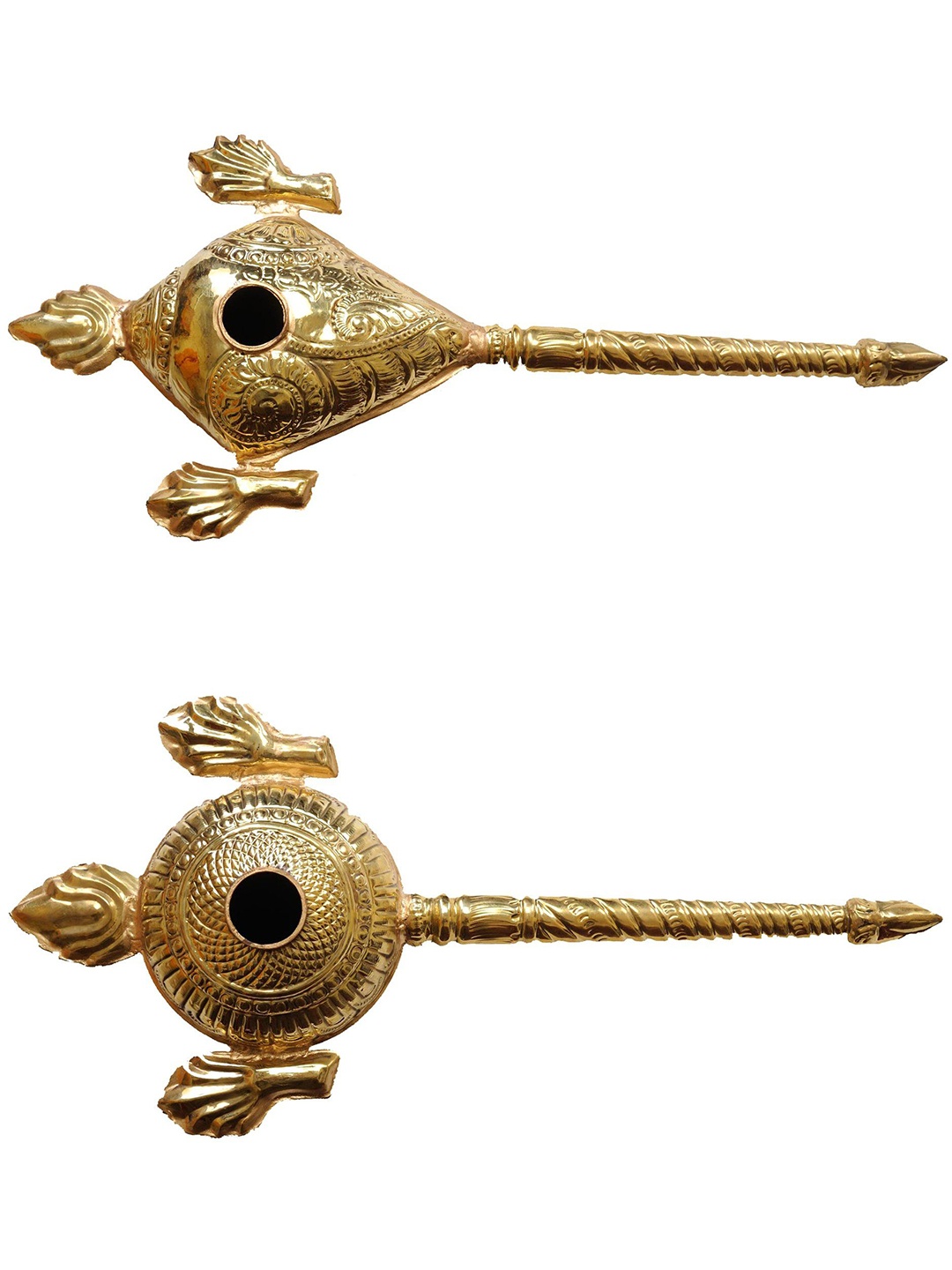 

Exotic India Vaishnavite Shankha-Chakra for Abhisheka in Brass, Gold
