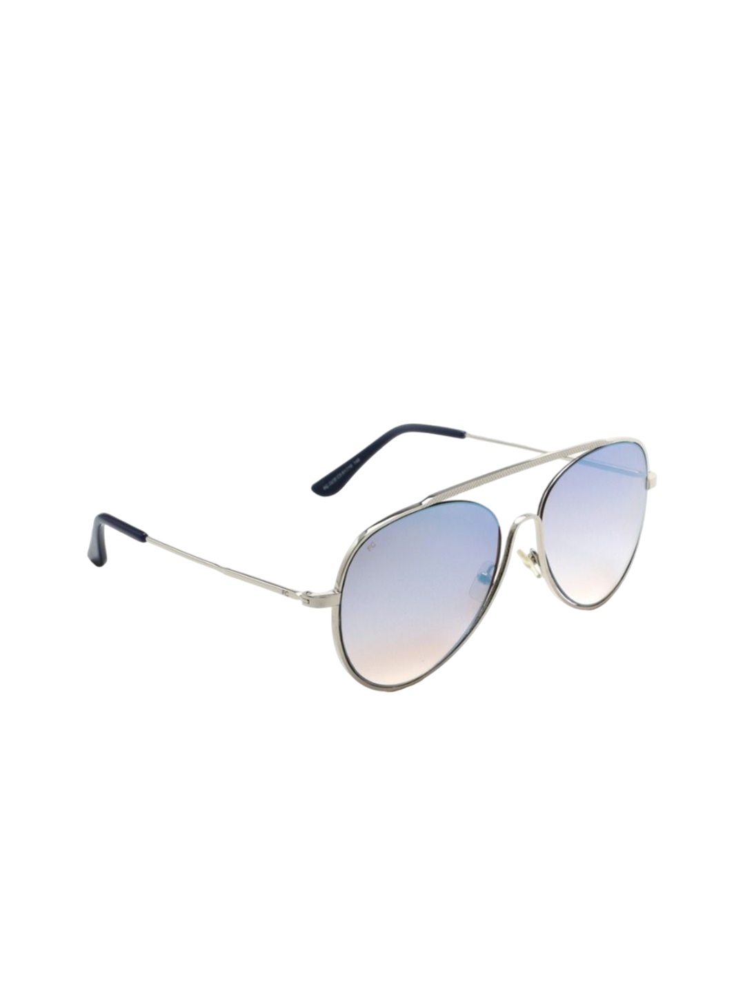 

French Connection Unisex Aviator Sunglasses with UV Protected Lens FC 7416 C3-Silver, Blue