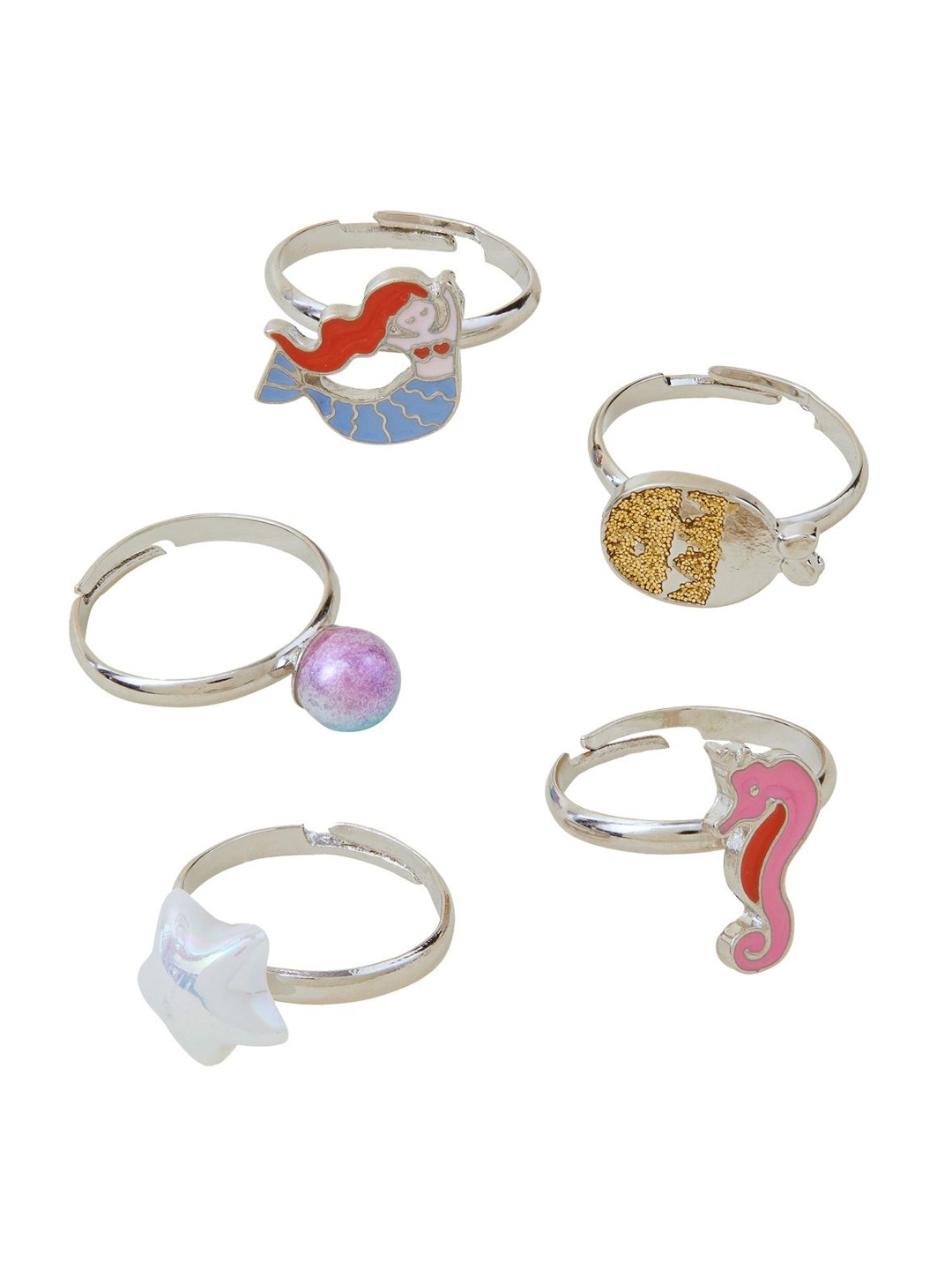 

Accessorize Girls Set Of 4 Adjustable Finger Rings, Silver